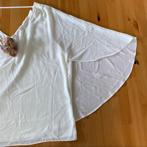 NWT New York & Co. Flowy Blouse W/ Cape - Picture 4 of 8